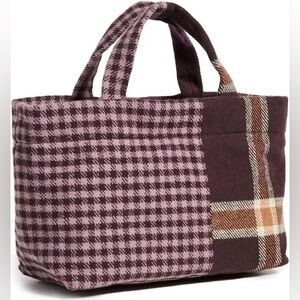 Madewell mini crossbody tote in mixed plaid